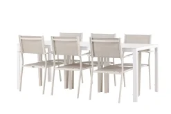 Break Matgrupp Utomhus 205 cm + 6 st Copacabana Matstolar Beige/Vit