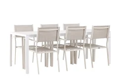 Break Matgrupp Utomhus 205 cm + 6 st Copacabana Matstolar Beige/Vit