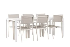 Break Matgrupp Utomhus 205 cm + 6 st Copacabana Matstolar Beige/Vit