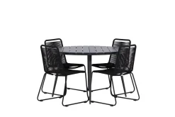Break Matgrupp Utomhus Rund 120 cm + 4 Lindos Stapelbar Stol