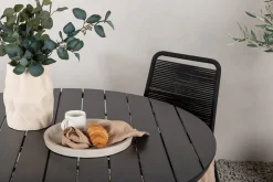 Break Matgrupp Utomhus Rund 120 cm + 4 Lindos Stapelbar Stol
