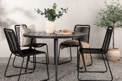 Break Matgrupp Utomhus Rund 120 cm + 4 Lindos Stapelbar Stol