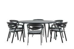 Break Matgrupp Utomhus Rund 150 cm + 6 Slit Matstol