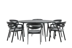 Break Matgrupp Utomhus Rund 150 cm + 6 Slit Matstol