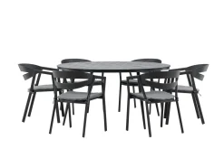 Break Matgrupp Utomhus Rund 150 cm + 6 Slit Matstol