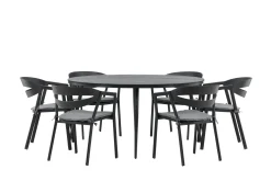 Break Matgrupp Utomhus Rund 150 cm + 6 Slit Matstol
