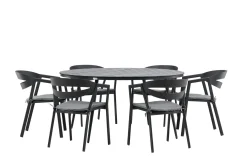Break Matgrupp Utomhus Rund 150 cm + 6 Slit Matstol