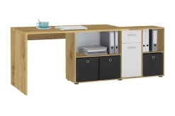 Brizleth Hörnskrivbord 136 cm Svängd med Förvaring