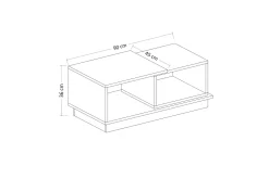 Broceni Soffbord 90 cm med Förvaring Hyllor