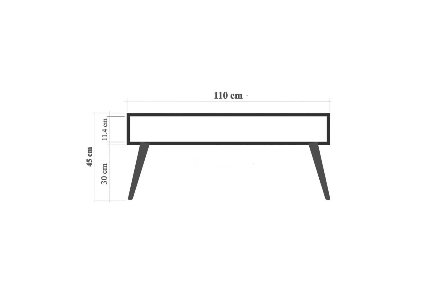 Brokind Soffbord 110 cm med Förvaring Hylla Oklahoma