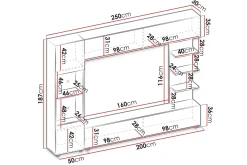 Bunda Tv-möbelset 250x30 cm