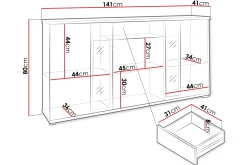 Bunta Skänk 141x41 cm