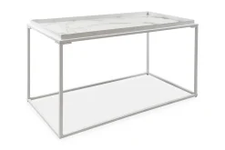 Burwick Soffbord 80 cm Marmormönster Rektangulär