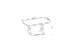Calchera Matbord 130 cm Rektangulär