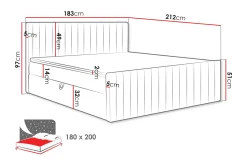 Calrosor Sängpaket Kontinentalsäng med Förvaring 180x200 cm