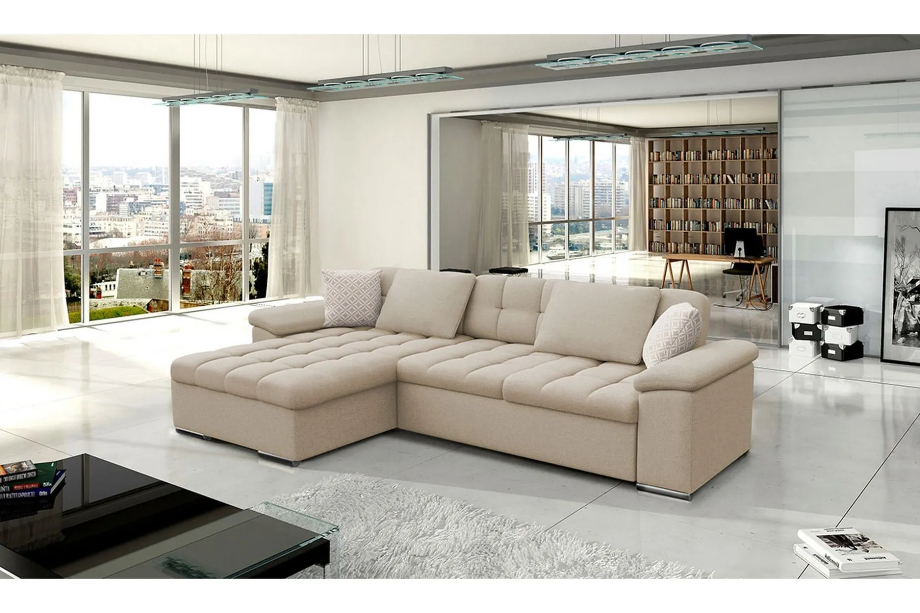 Camior Bäddsoffa m. Divan Förvaring 3-sits 227x129