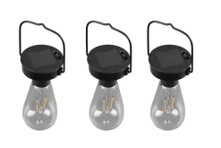 Campus solar taklampor 3-pack mattsvart, skymningsrelä