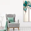 Canvastavla - Grafisk blomsterillustration med turkosa transparenta blad och brun linjeteckning