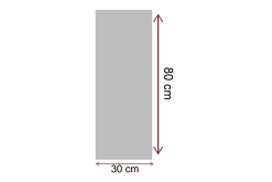 Canvastavla 30x80 cm - Kvinna i röd klänning som blickar ut över en stad vid solnedgången