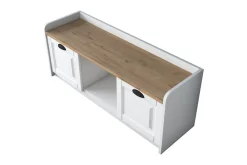 Caraway Skobänk 120x45 cm Vit/Brun