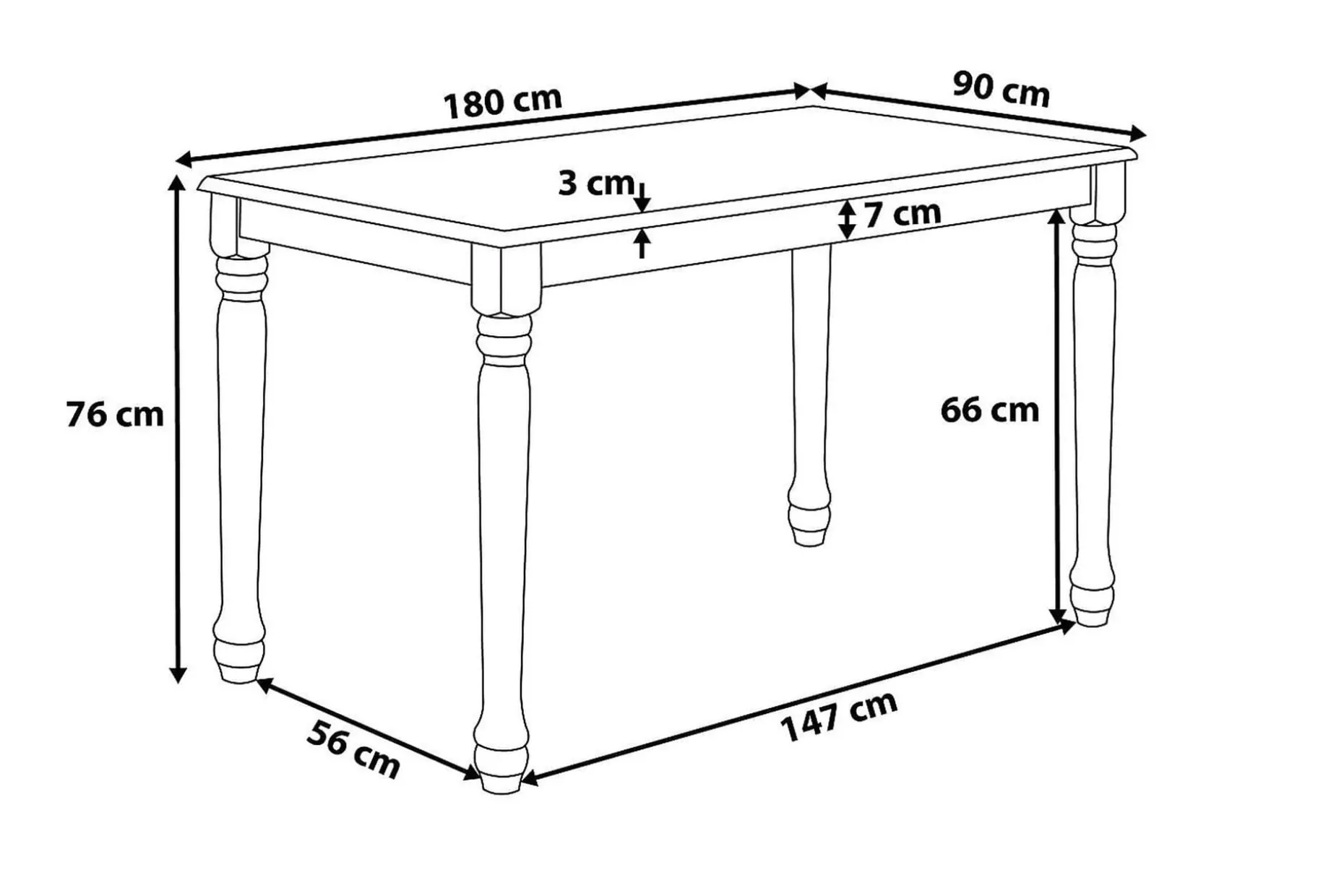 Cary Matbord 180 cm