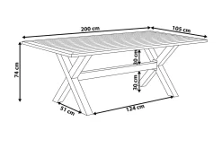 Cascais Trädgårdsbord 200 cm