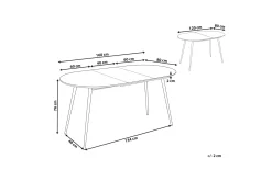 Castellana Matbord Förlängningsbart 120-160x80 cm