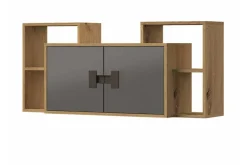 Castlebay Highboard Grey High Gloss