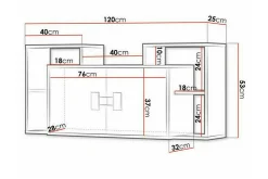 Castlebay Highboard Grey High Gloss