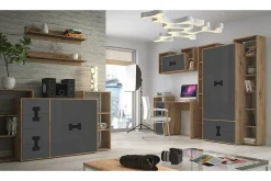 Castlebay Highboard Grey High Gloss