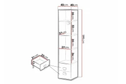 Castlebay Highboard Grey High Gloss