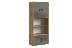 Castlebay Highboard Grey High Gloss