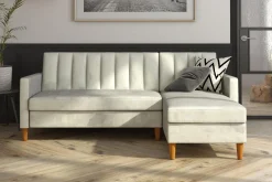 Celine 3-sits Divanbäddsoffa Sammet/Ljusgrå