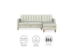 Celine 3-sits Divanbäddsoffa Sammet/Ljusgrå