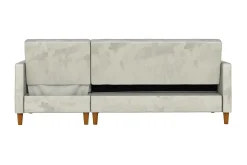 Celine 3-sits Divanbäddsoffa Sammet/Ljusgrå