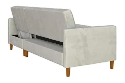Celine 3-sits Divanbäddsoffa Sammet/Ljusgrå
