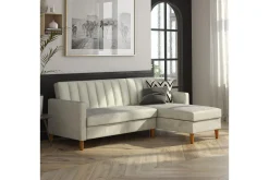 Celine 3-sits Divanbäddsoffa Sammet/Ljusgrå