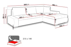 Cerys Soffa med Divan 3-sits