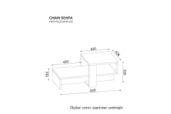Chainell Soffbord 80 cm med Förvaring Hylla