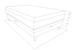 Charleston Kontinentalsäng 140x200 Fast Polyeterskum
