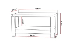 Chezum Soffbord 120 cm med Förvaring Hylla