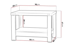 Chezum Soffbord 90 cm med Förvaring Hylla