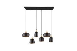 Chiraz Taklampa 6L E27 mattsvart/ mattmässing