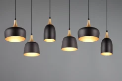 Chiraz Taklampa 6L E27 mattsvart/ mattmässing