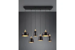 Chiraz Taklampa 6L E27 mattsvart/ mattmässing