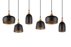 Chiraz Taklampa 6L E27 mattsvart/ mattmässing