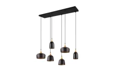 Chiraz Taklampa 6L E27 mattsvart/ mattmässing