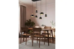Chiraz Taklampa 6L E27 mattsvart/ mattmässing
