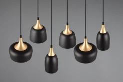 Chiraz Taklampa 6L E27 mattsvart/ mattmässing