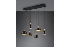 Chiraz Taklampa 6L E27 mattsvart/ mattmässing